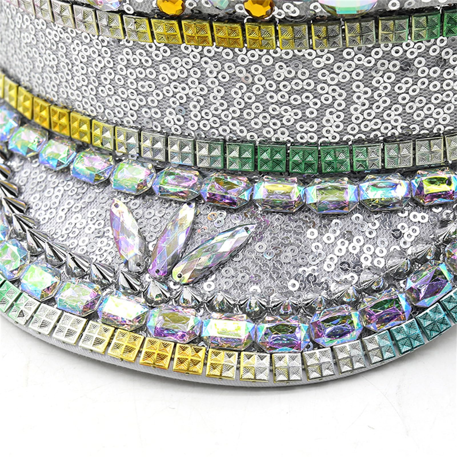 Cappello sergente con paillettes con strass cappello da addio al nubilato festa cosplay cappello night club capitano cappello copricapo tesa larga cappello costume cappello