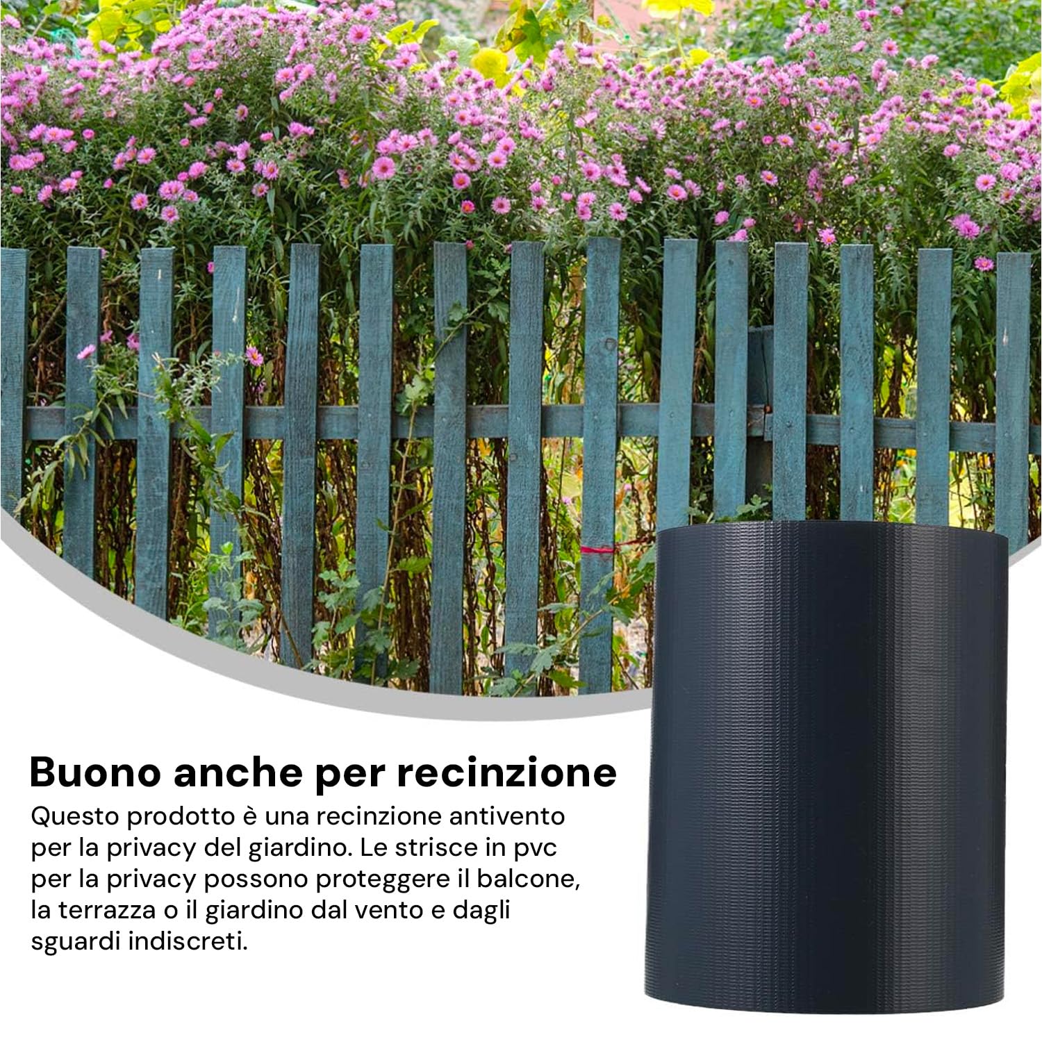 Avilia Oscurante da Giardino e Ringhiera - Recinzione da Balcone Facile da Installare in PVC Resistente ai Raggi UV e Intemperie, Frangivista Antracite con 20 Clip Incluse, 19x3500 cm