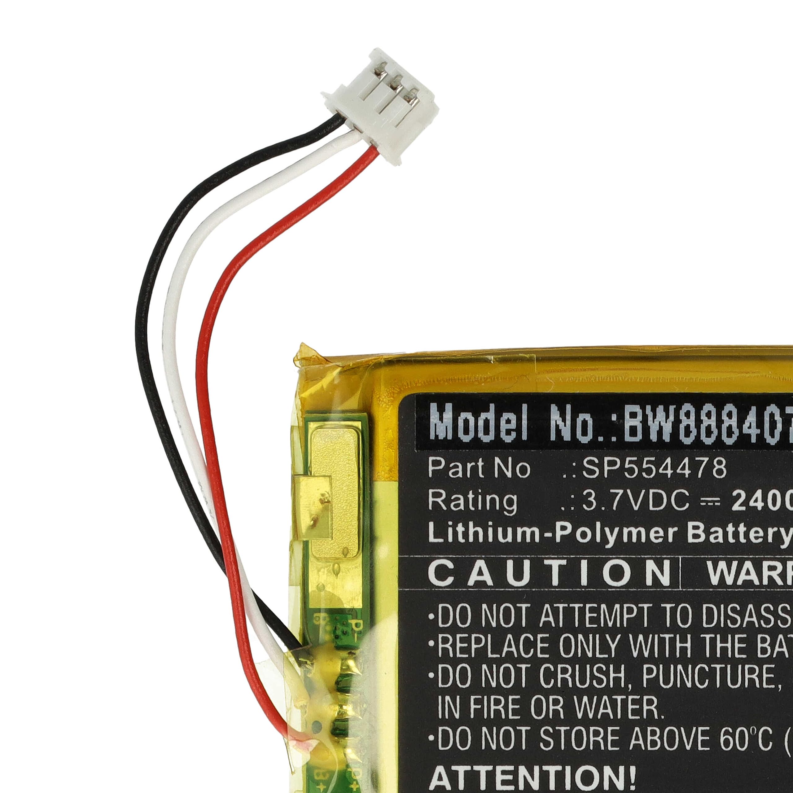 vhbw batteria compatibile con Infant Optics DXR-8 Pro babyphone (2400mAh, 3,7V, Li-Poly)