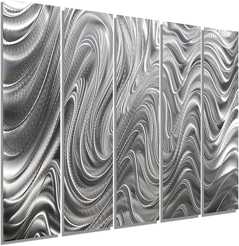 Statements2000 Arte abstracto moderno extra grande de pared de metal para interiores y exteriores, pintura 3D escultura colgante por Jon Allen,