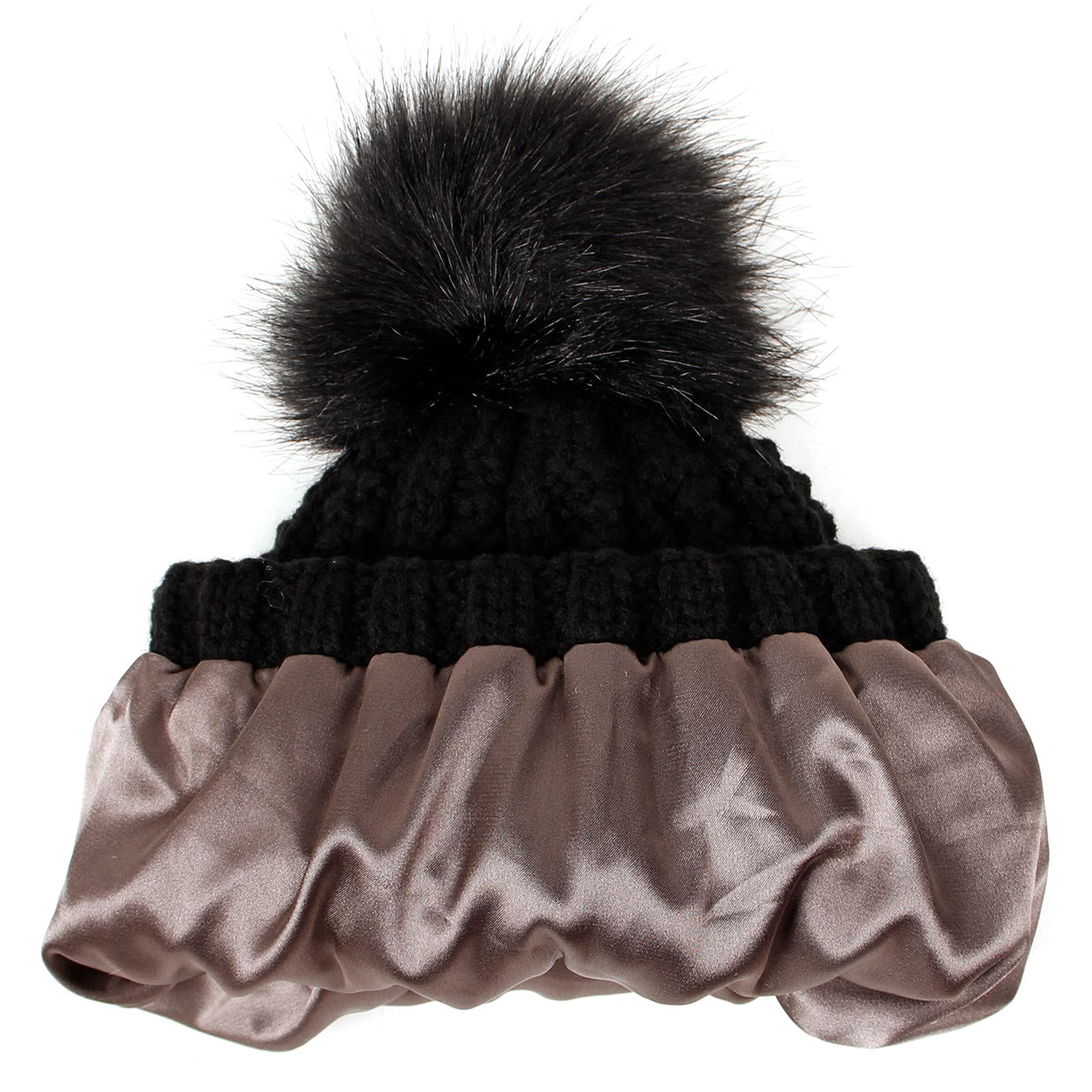 Gorro Cálido de Invierno para Hombre, Gorros Tejidos de Invierno Cálidos para Hombre, Paño Grueso Y Suave de Invierno, Gorro de Punto con Capucha a Prueba de Viento para Mujer/Black (Black-B)