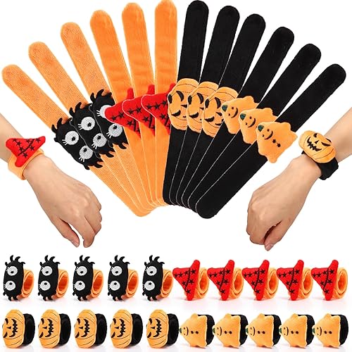 Liliful 40 pulseras de Navidad a granel de Papá Noel, muñeco de nieve, árboles de Navidad, pulseras de felpa para juegos de Navidad, accesorios para