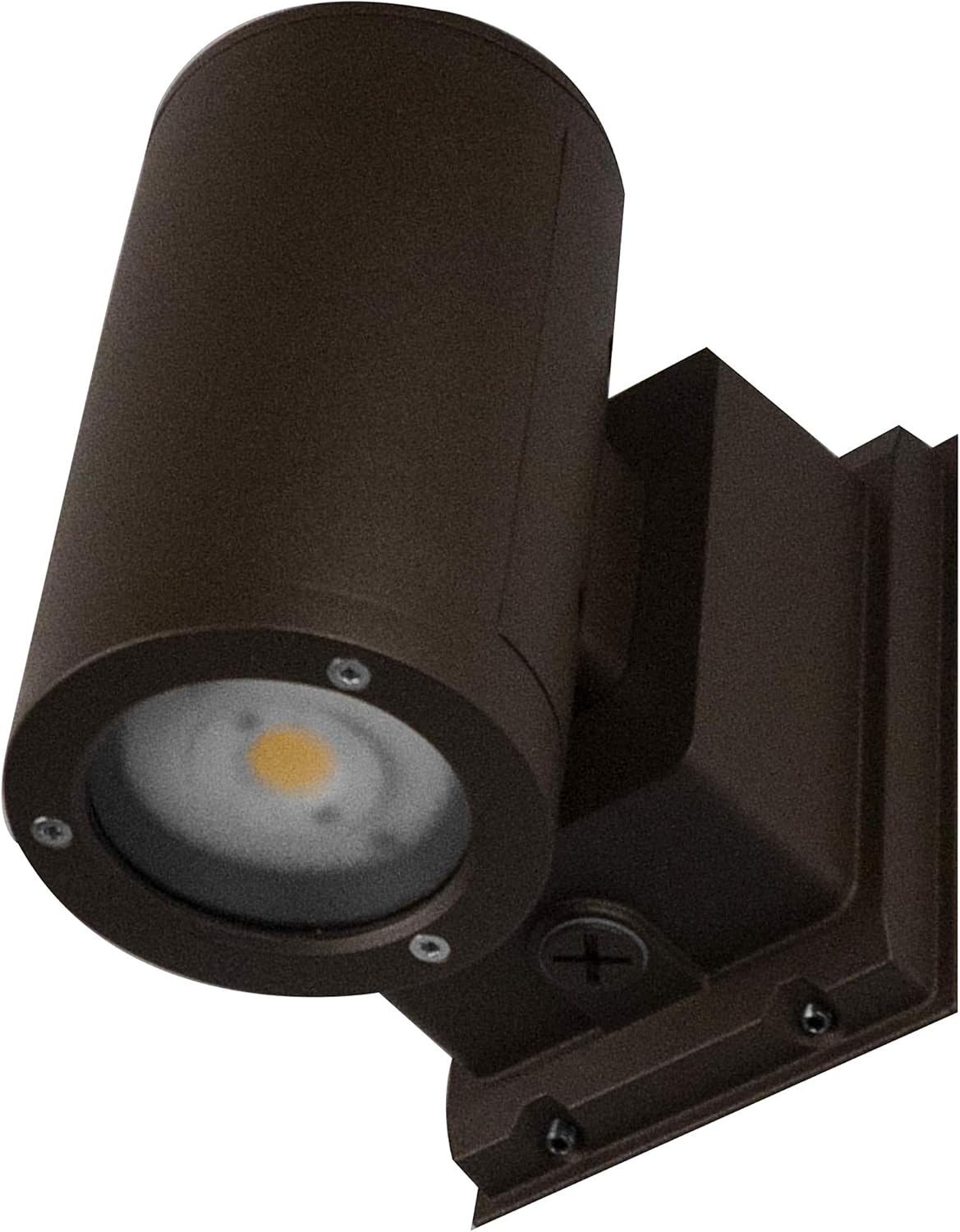 NICOR Outdoor OWCR4U1035MV50BZ Dorado 35W Round LED Wall Mount, 5000K, Bronze Outdoor Cylinder Light, 4