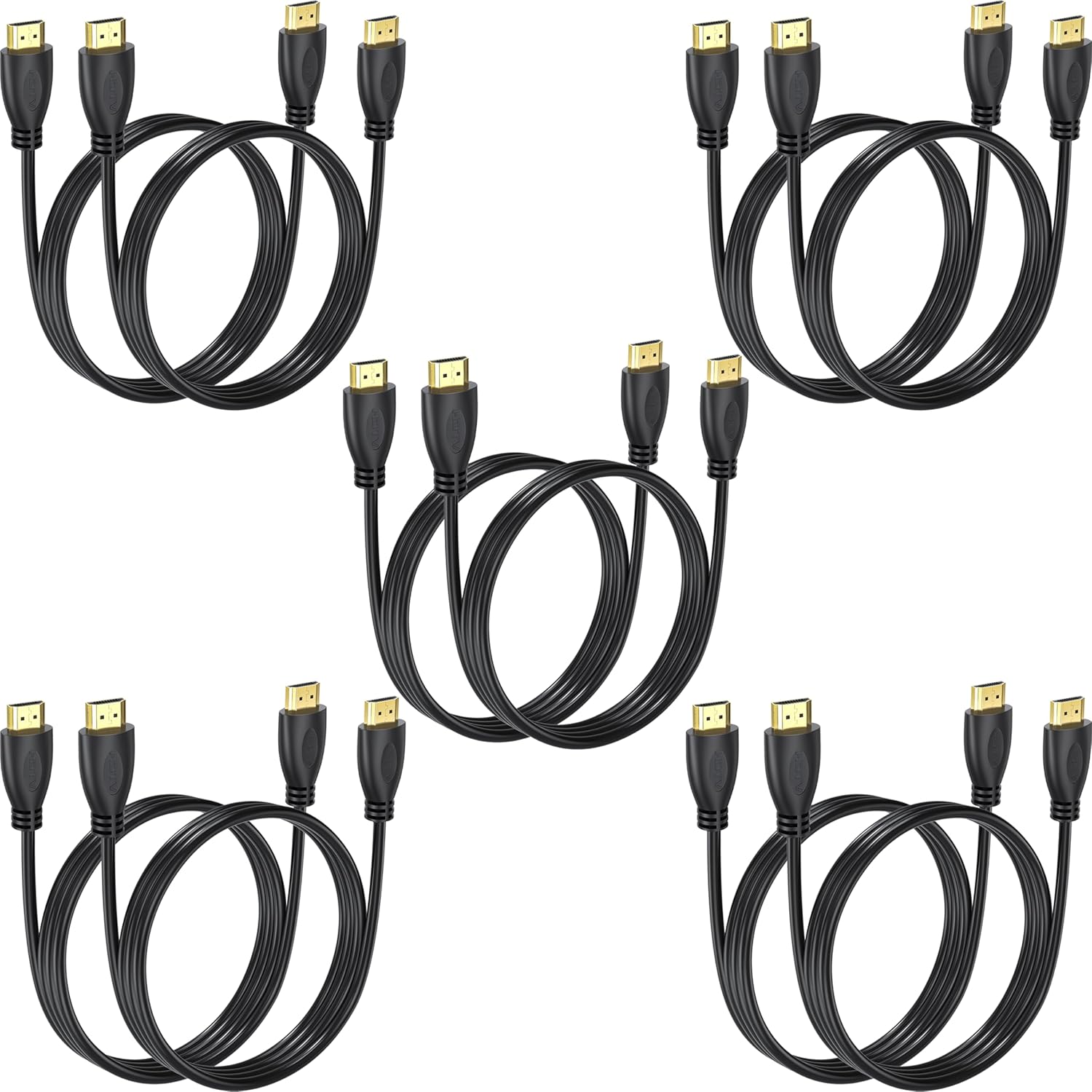 4k HDMI Cable 6FT, 10-Pack, High Speed HDMI 2.0 Cable for HDCP 2.2, HDR, ARC, Soundbar, TV, PS4, PS5, Xbox, Roku, Bluray Player, Computer, Monitor and More