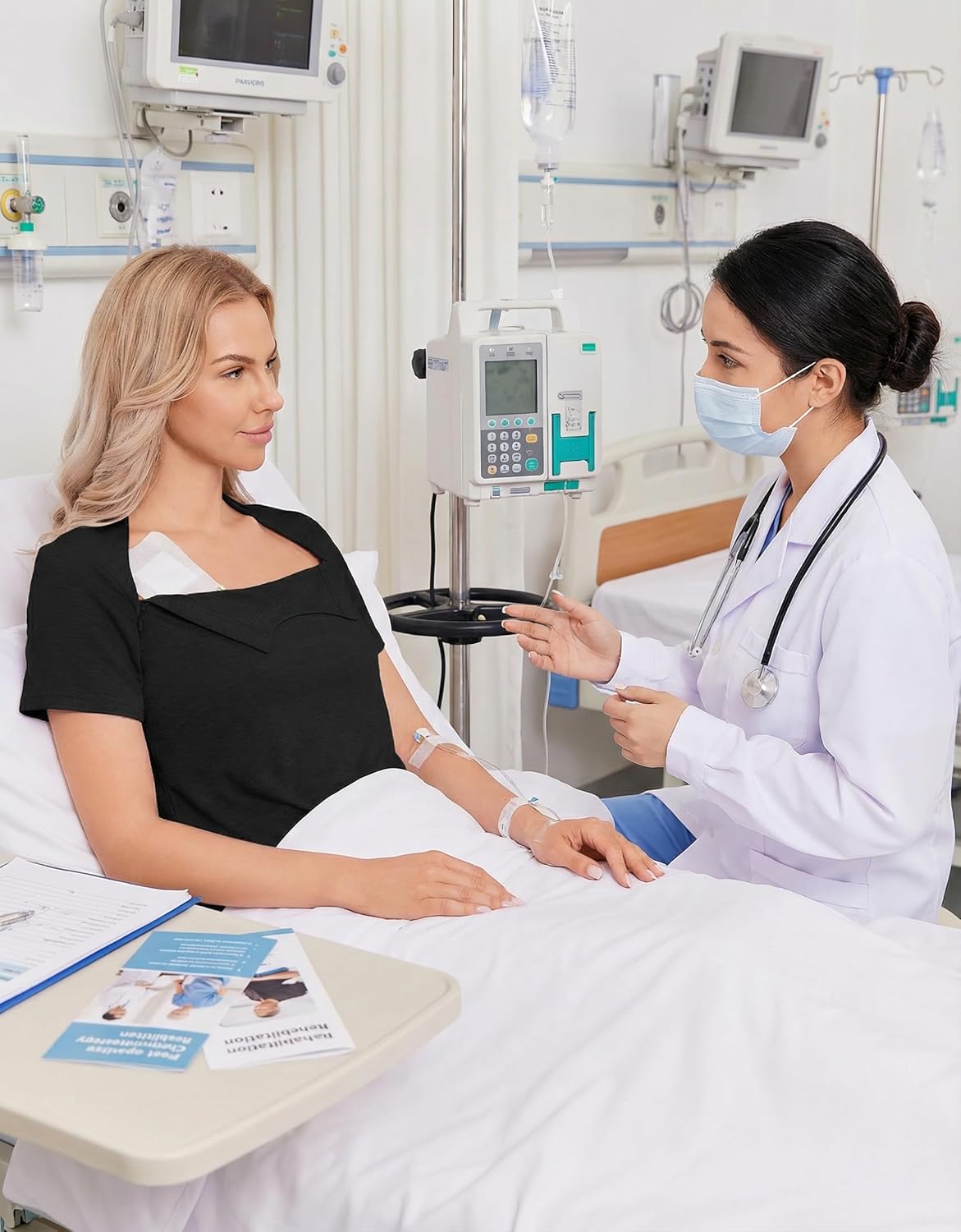 Deyeek Chemo Shirts for Port Access Women with 2 Hidden Side Zippers Post Surgery Short Sleeve Tear Away Adaptive Top Tees - Image 3