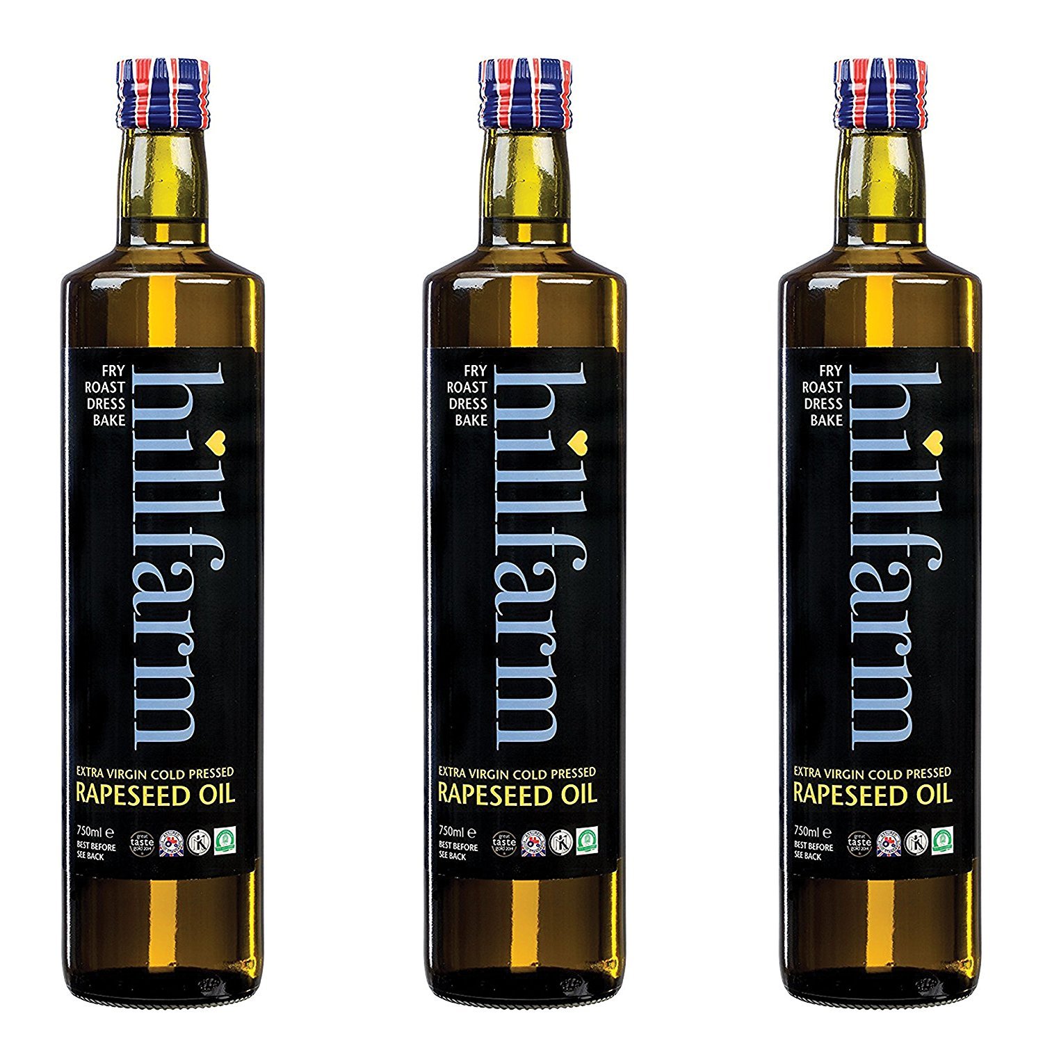 Hillfarm Oils Rapeseed Oil, Extra Virgin Cold Pressed - 3x750ml