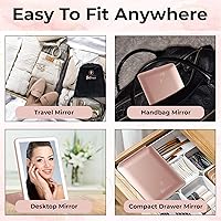 Vista 7 de Espejo de tocador con luces Espejo de maquillaje de viaje recargable de 1000 mAh con luz 3 modos de color espejo de aumento 1x, 3X y 5X Espejo