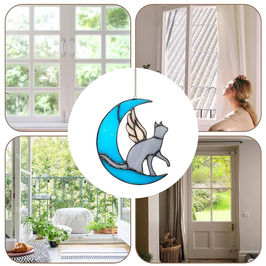 Amazon.co.jp: 猫サンキャッチャー | ステンドグラスステンド