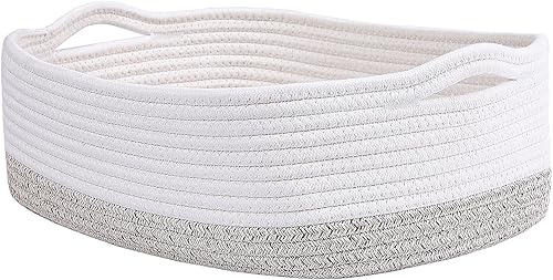 CIKI HOME Cestas de almacenamiento de cuerda de algodón, cesta tejida linda para guardería, organizador de juguetes para perros pequeños, cestas de