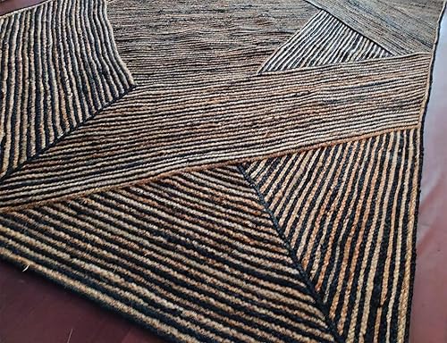 Miniatura 2 de ARTS OF JAIPUR Collection - Alfombra de pasillo de 3 x 10 pies, alfombra de yute negro y beige, alfombra de pasillo de cocina, alfombra de pasillo