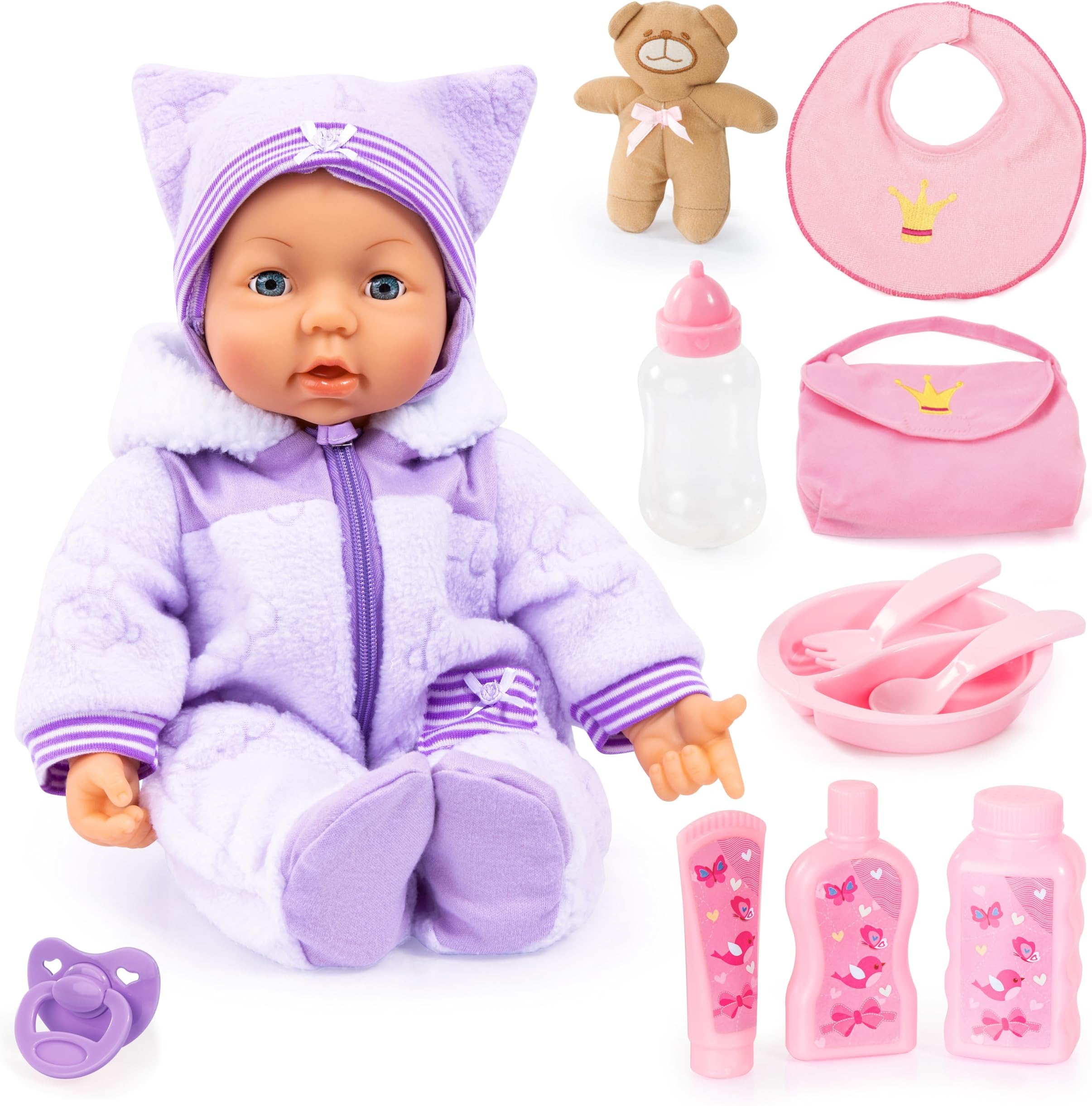 94694AA Interactive Doll Piccolina Magic Eyes moves mouth, blinking eyes, sounds, accessory