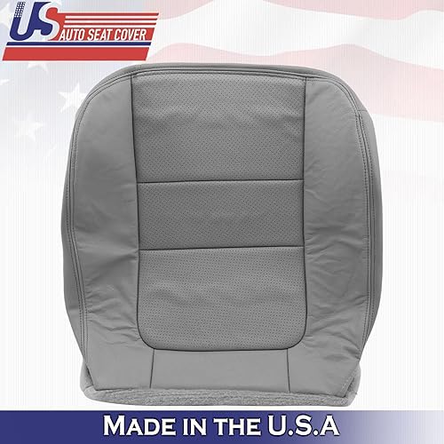 Miniatura 8 de US Auto Seat Cover 2001 para Ford F450 F550 Lariat Driver Top & Bottom Perforado Cuero Cubre Gris