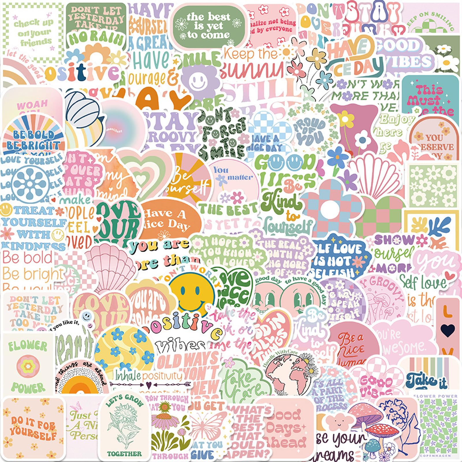 Tivleed Stickers, Kindle Stickers, Stickers for Adults - 100pcs Book Lover & Motivational Vinyl Decals for E-Reader, Laptop, Phone, Pastel Aesthetic Quote Stickers for Readers, Girls, Teens.