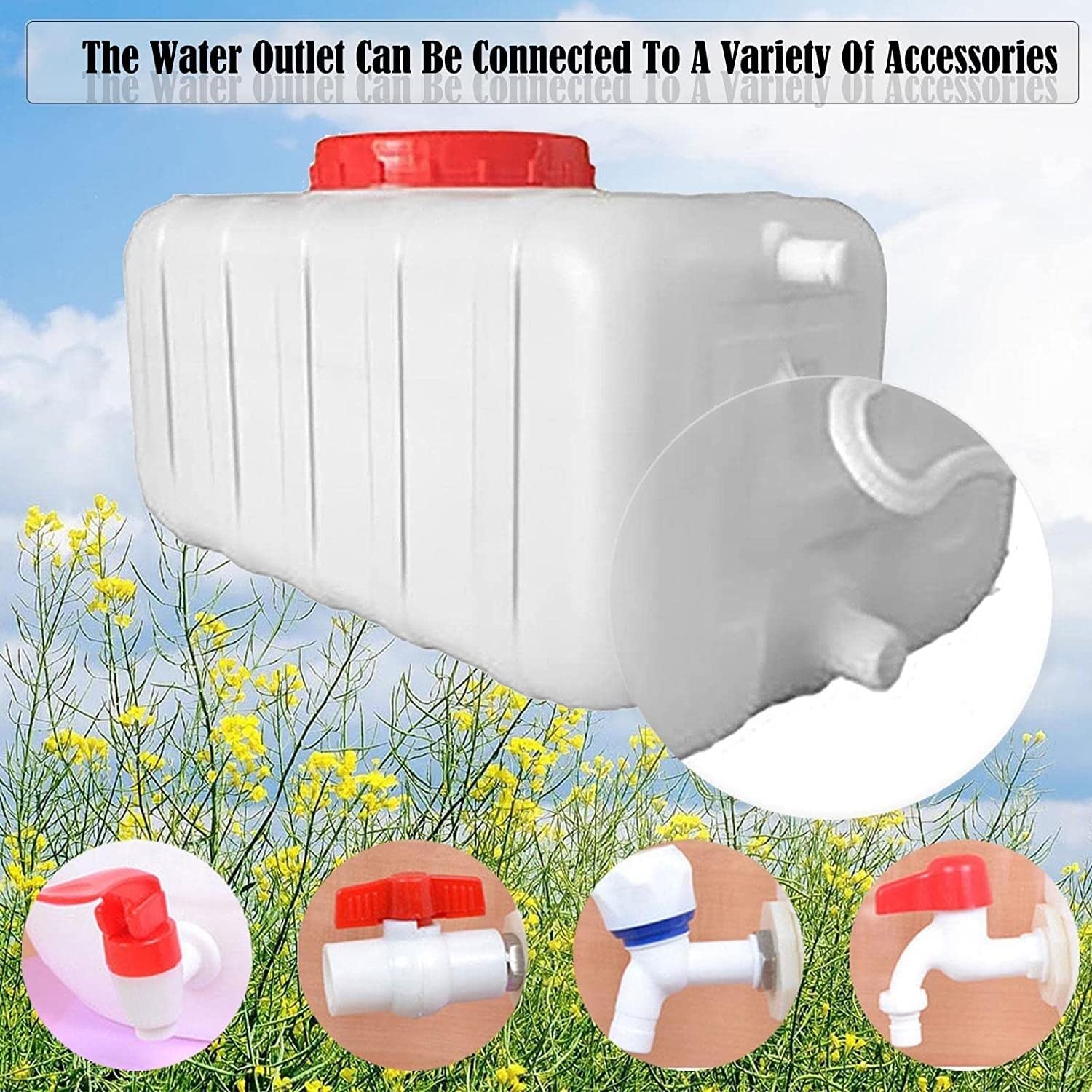Con Serbatoio Stoccaggio dell'Acqua Portatile Rubinetto Contenitore Stoccaggio dell'Acqua Plastica Spessa Contenitore Barilotto dell'Acqua Emergenza Serbatoio (Size : 150L)