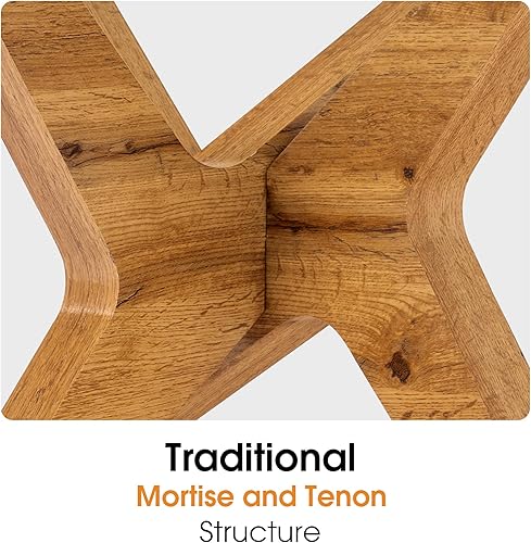 Miniatura 15 de ivinta Mesa de centro redonda de vidrio, mesa central moderna de 31.5 pulgadas con vidrio templado y patas de MDF para sala de estar, oficina, árbol