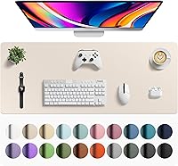 Vista 130 de Aothia Protector de escritorio de cuero, alfombrilla para ratón, alfombrilla de escritorio de oficina, secante de escritorio de cuero PU