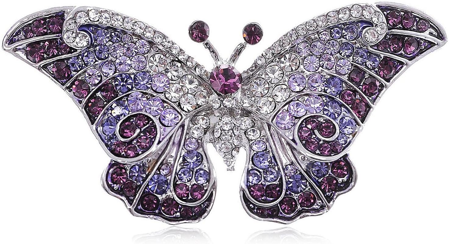 Empress Monarch Purple Winged Butterfly Swarovski Crystal Rhinestone Pin Brooch