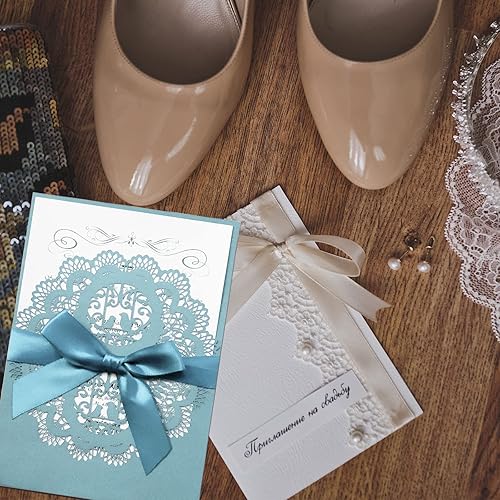 Miniatura 4 de 24 hojas de cartulina azul pastel de 8.5 x 11 pulgadas, papel de impresora Goefun de 80 libras para invitaciones, menús, manualidades, tarjetas de