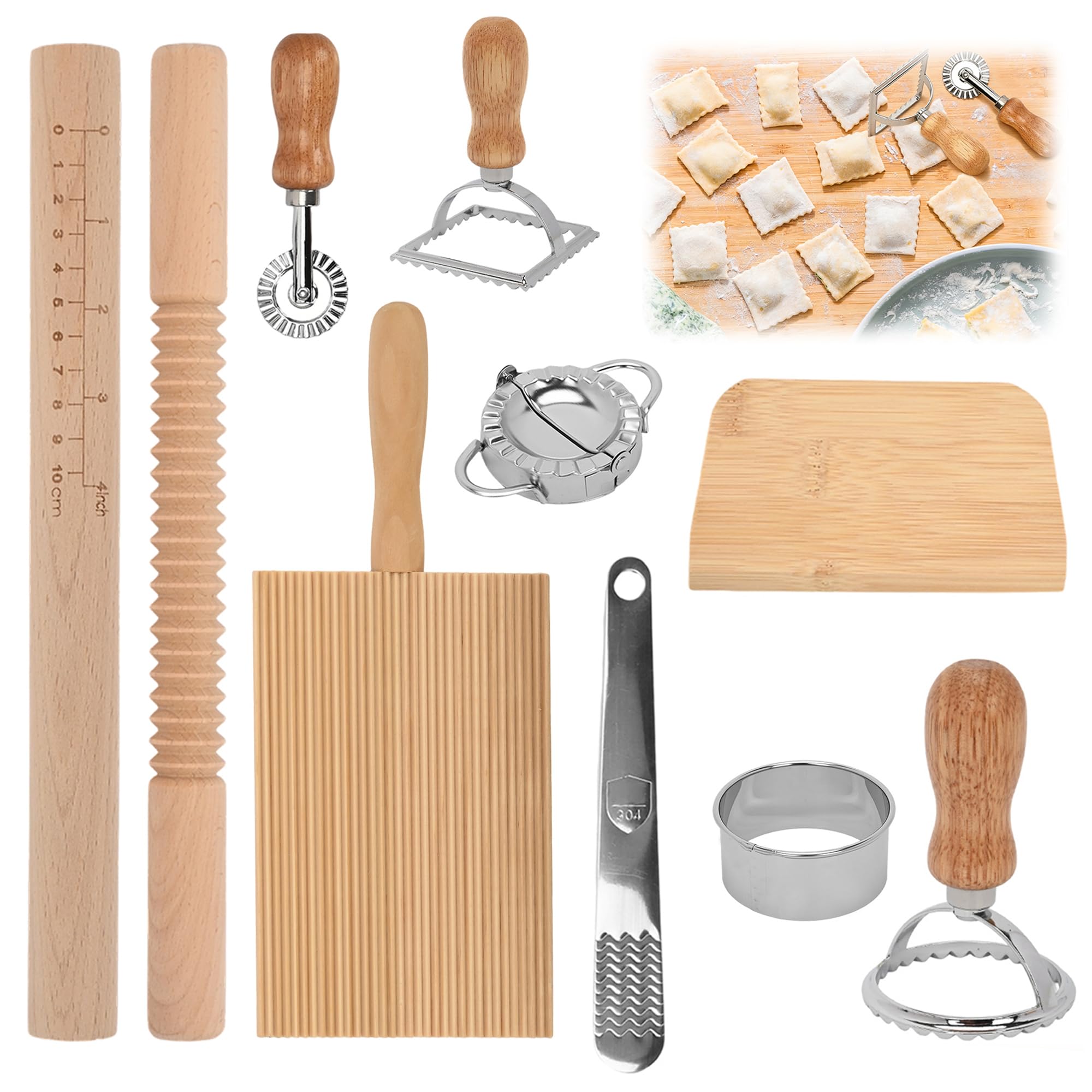 rloao 10 Pcs Pasta Making Tool Set, Pasta Making Tools for Home Baking