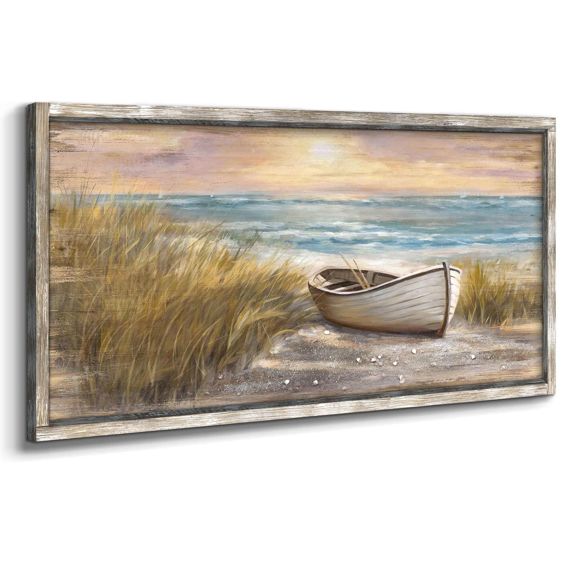 Old Barn Coastal Sailboat Framed Wall Art