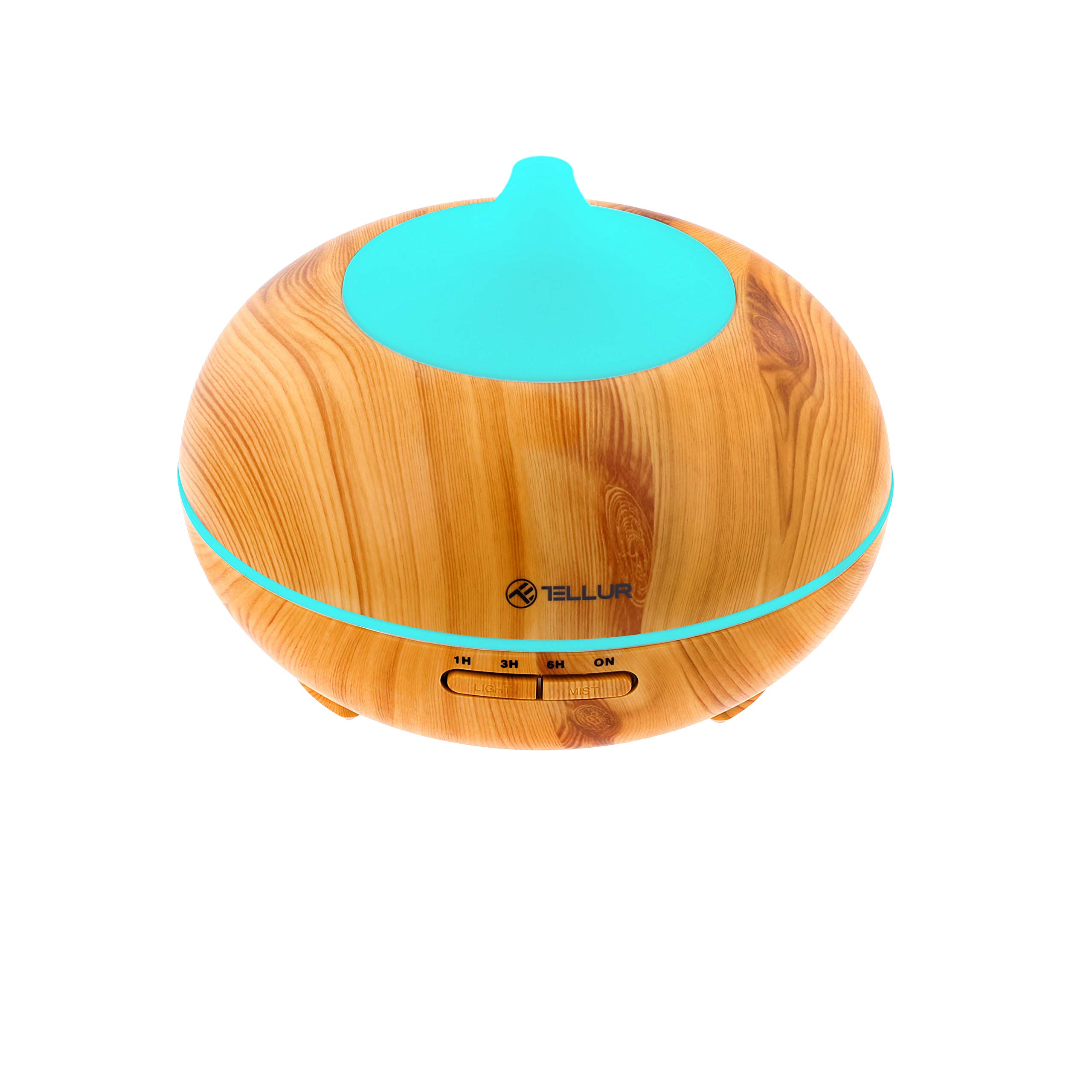 Diffusore di aromi Tellur Smart ad Ultrasuoni, Controllabile sul tuo Smartphone, Compatibile con Alexa, Automazione con app dedicata, 300ml, LED RGB, Color Legno