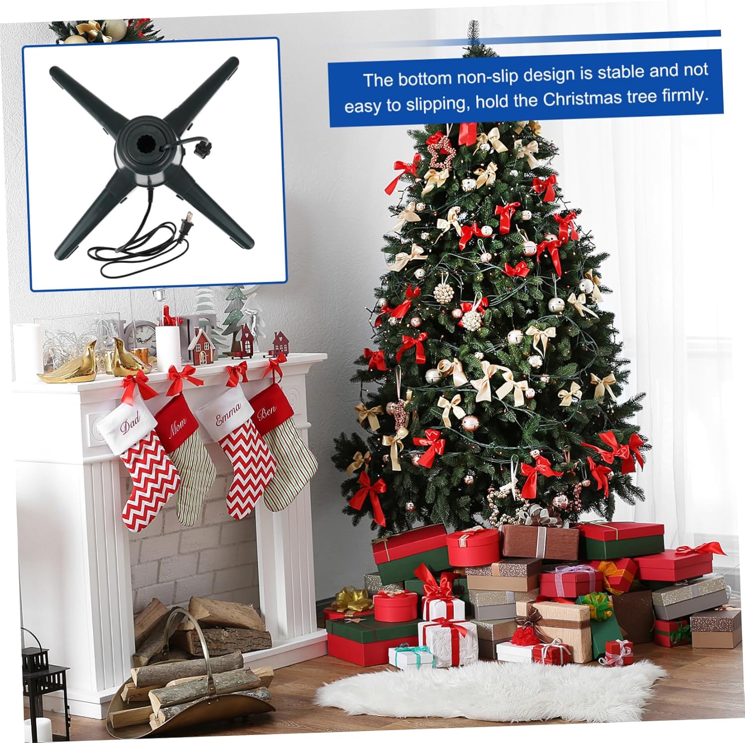 Electric Christmas Tree Base Stand Rotating Tree Bracket for Artificial Trees