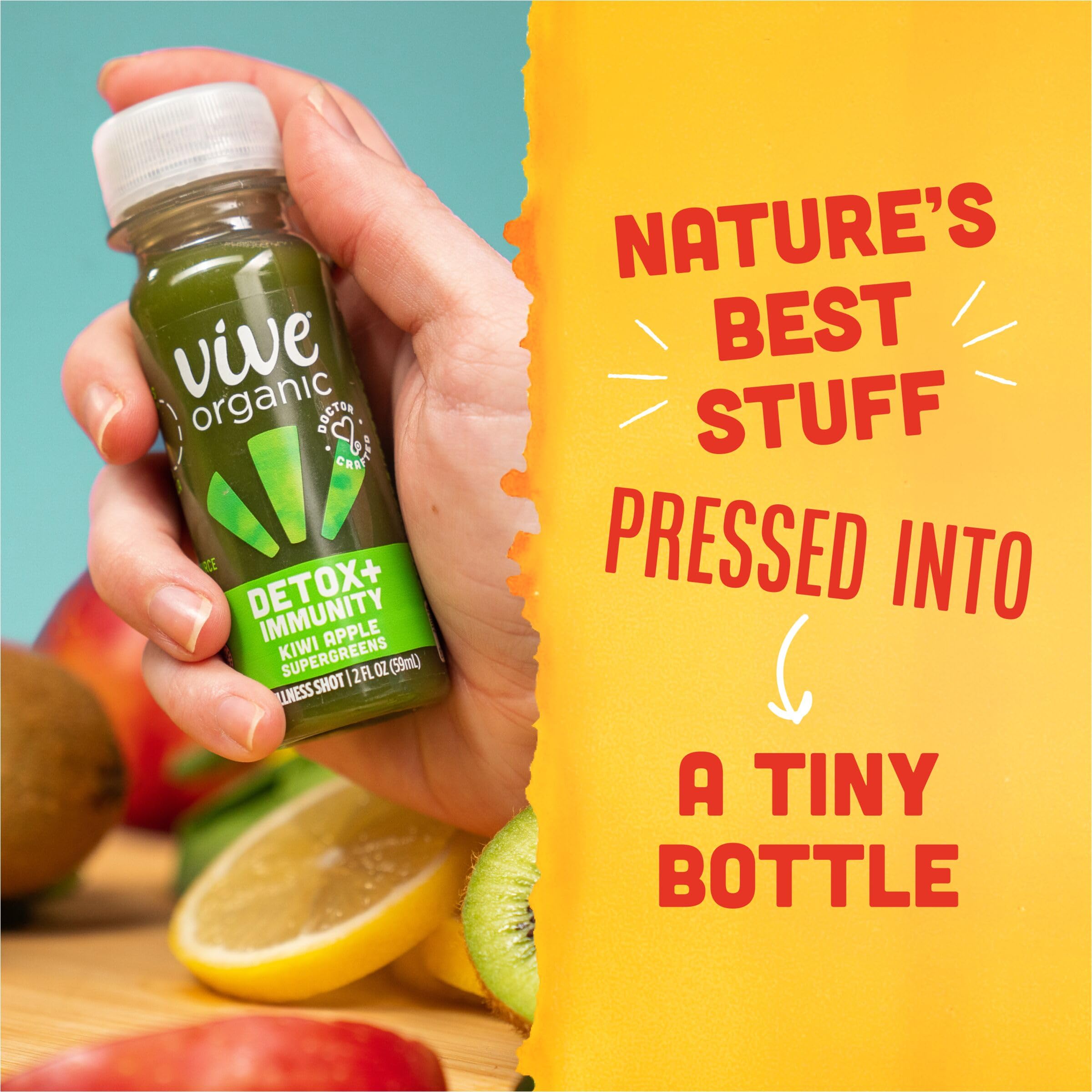 Vive Organic Detox + Immunity Kiwi Apple Wellness Shot, 2 fl oz