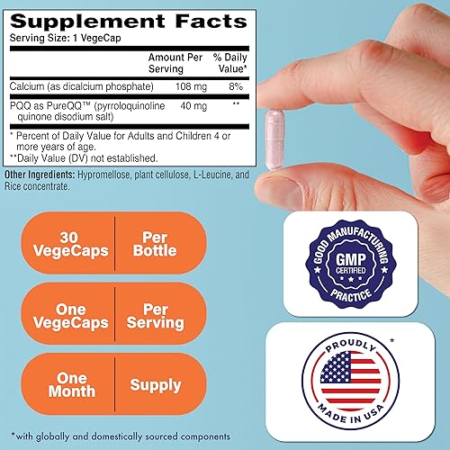 Miniatura 9 de PQQ - 40 mg de pirroloquinolina quinona como PureQQ  Promueve la biogénesis mitocondrial  Vegano sin gluten sin OMG  por Health Thru Nutrition