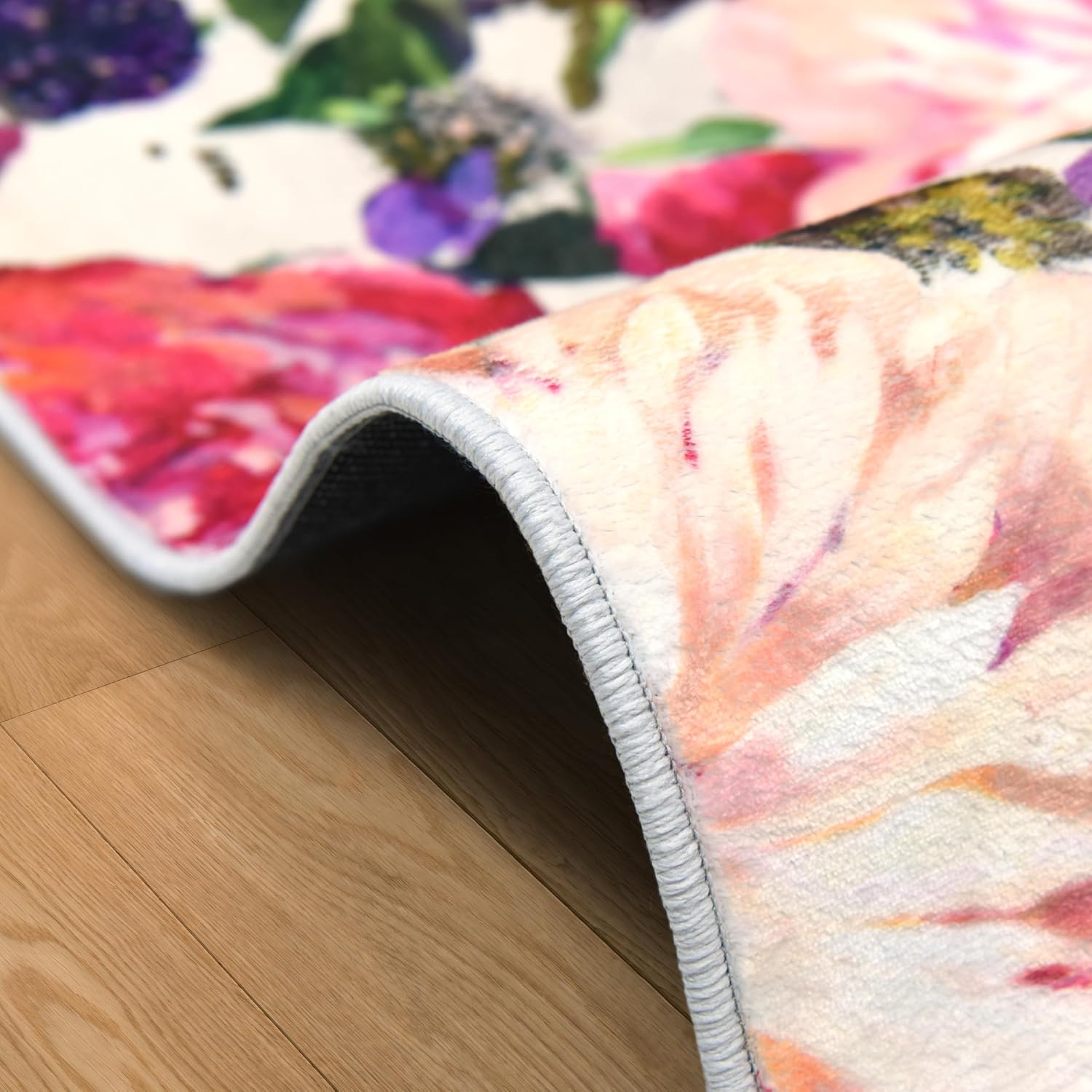 Empire Art Direct Amoroso B, 5'x8' Hand Washable Flowers Art Area Rug, Power-loomed, 100% Polyester, 2mm Pile, Non-Slipping Back.