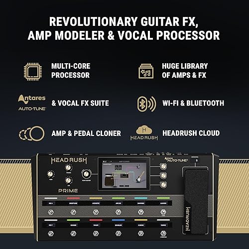 Miniatura 2 de HeadRush Prime - Pedal de efectos múltiples para guitarra y vocal y procesador de modelado de amplificador con clonador de amplificador, afinación