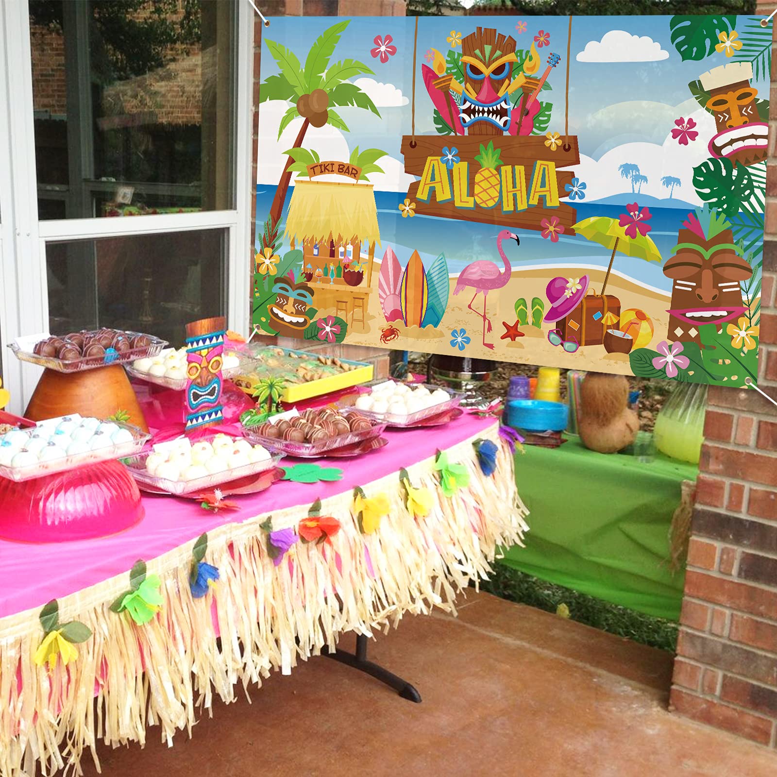 Hawaiianischer Party-Banner – 180x112 Cm, Polyester, Mit Aufhängeseil, Für Luau & Sommerpartys