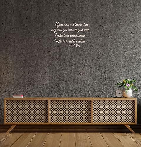Miniatura 2 de Wall Decals Quote Carl Jung Home Interior Design Art Murals Bedroom Vinyl Stickers Living Room Decor KT146 (15in x 22 in, lime green)