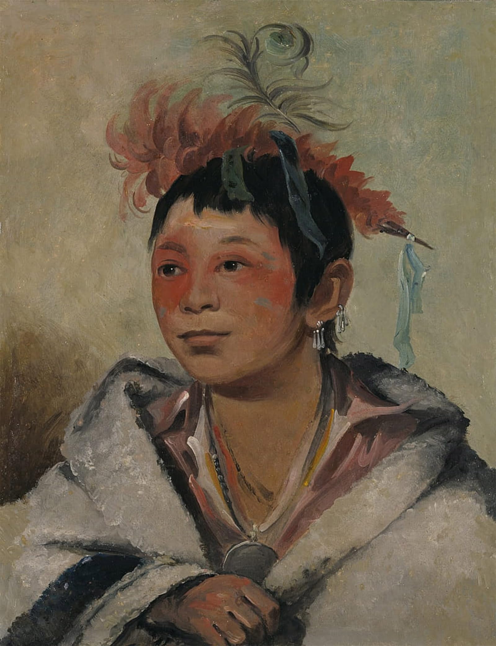 SERENDIPITP Retro Picture Poster Wall Art Pictures Painting One Sitting in the Clouds a Boy by George Catlin Wall Art Canvas Print for Wall Decor 60x90cm