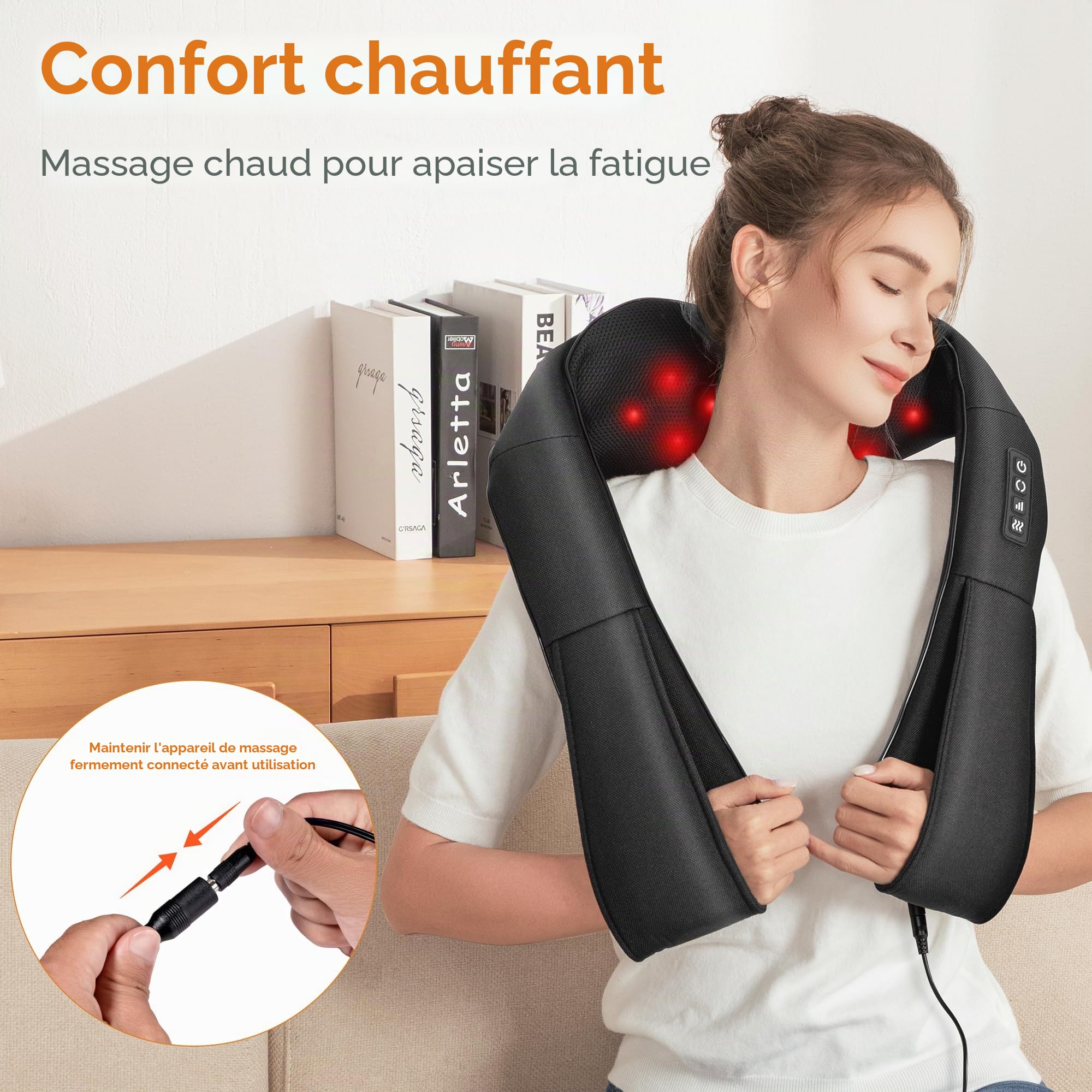 Brelley Masseur Dos et Cervicales, Masseur Cervical | Pour Soulager les Douleurs Musculaires, Cadeaux pour Femmes et Hommes