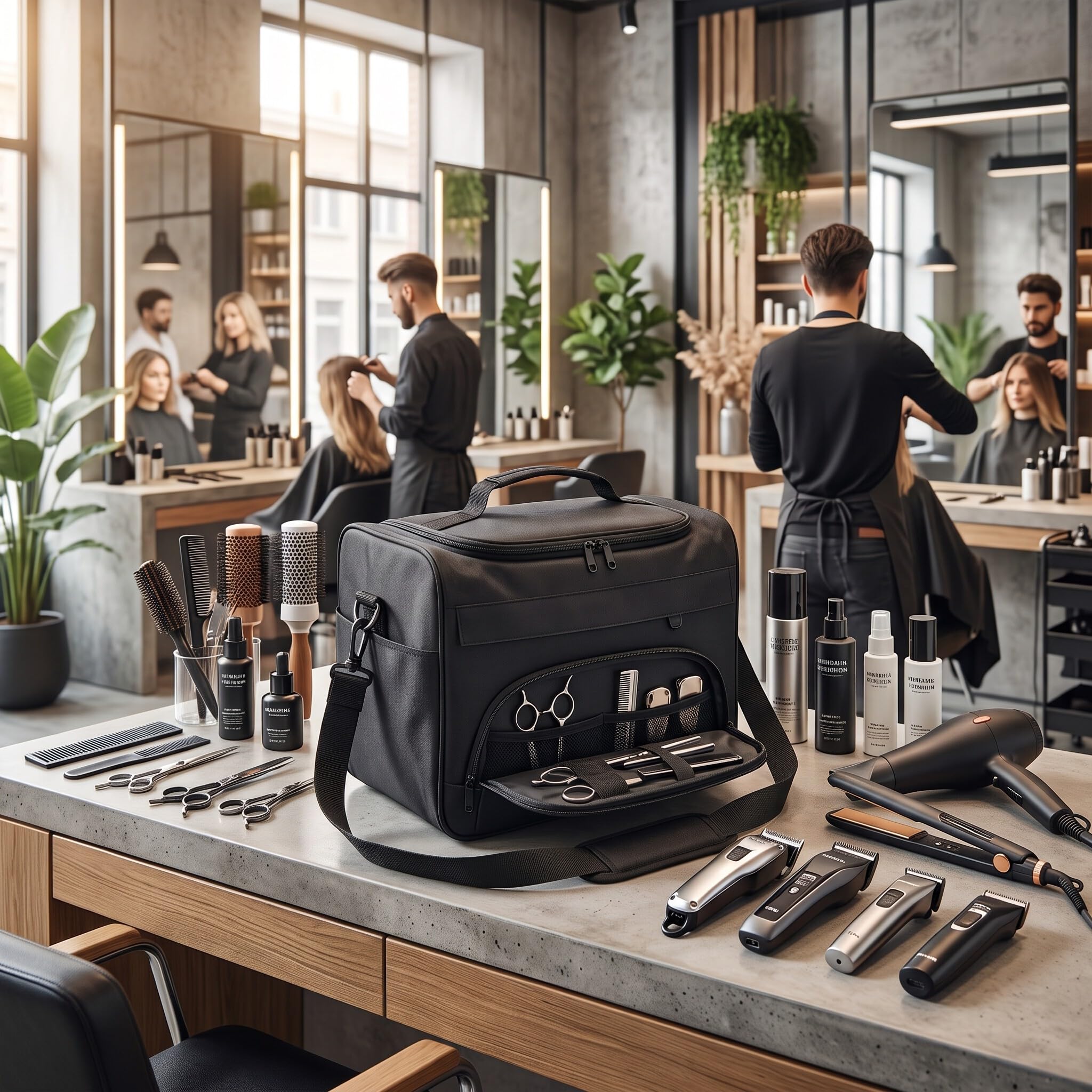 Ejoyous Friseurtaschen, Werkzeugtasche Friseur Reisetasche Tragetasche Reise Aufbewahrungstasche Tasche Schönheitssalon Kosmetiktasche für Friseur Werkzeug Salon Zubehör Großes