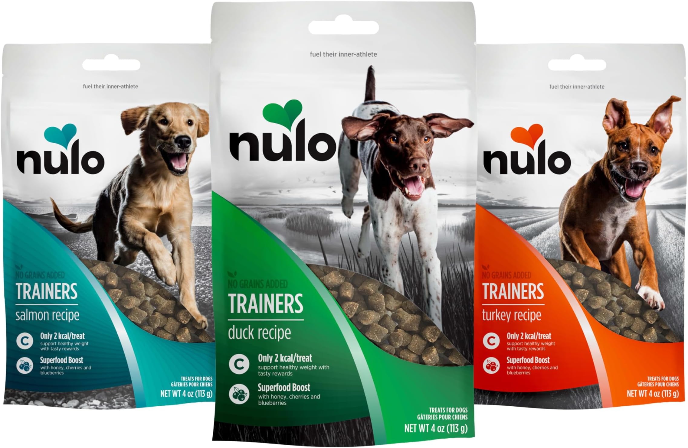 Nulo Trainers Variety Flavors Grain-Free Low-Calorie Healthy Dog & Puppy Training Treats, 4 Ounce Pouch, Pack of 3