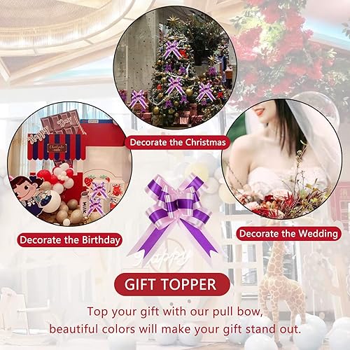 Miniatura 6 de 10 lazos grandes para envolver lazos con cinta para regalo de Navidad, boda, cestas de regalo, fiestas, bolsas de cumpleaños, decoraciones de