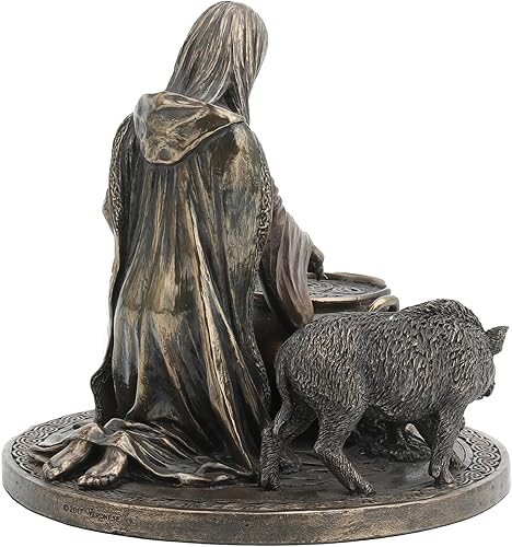 Miniatura 5 de Veronese Design Ceridwen y el caldero de 6 1/4 pulgadas Diosa celta del conocimiento de resina fundida en frío acabado de bronce estatua decoración