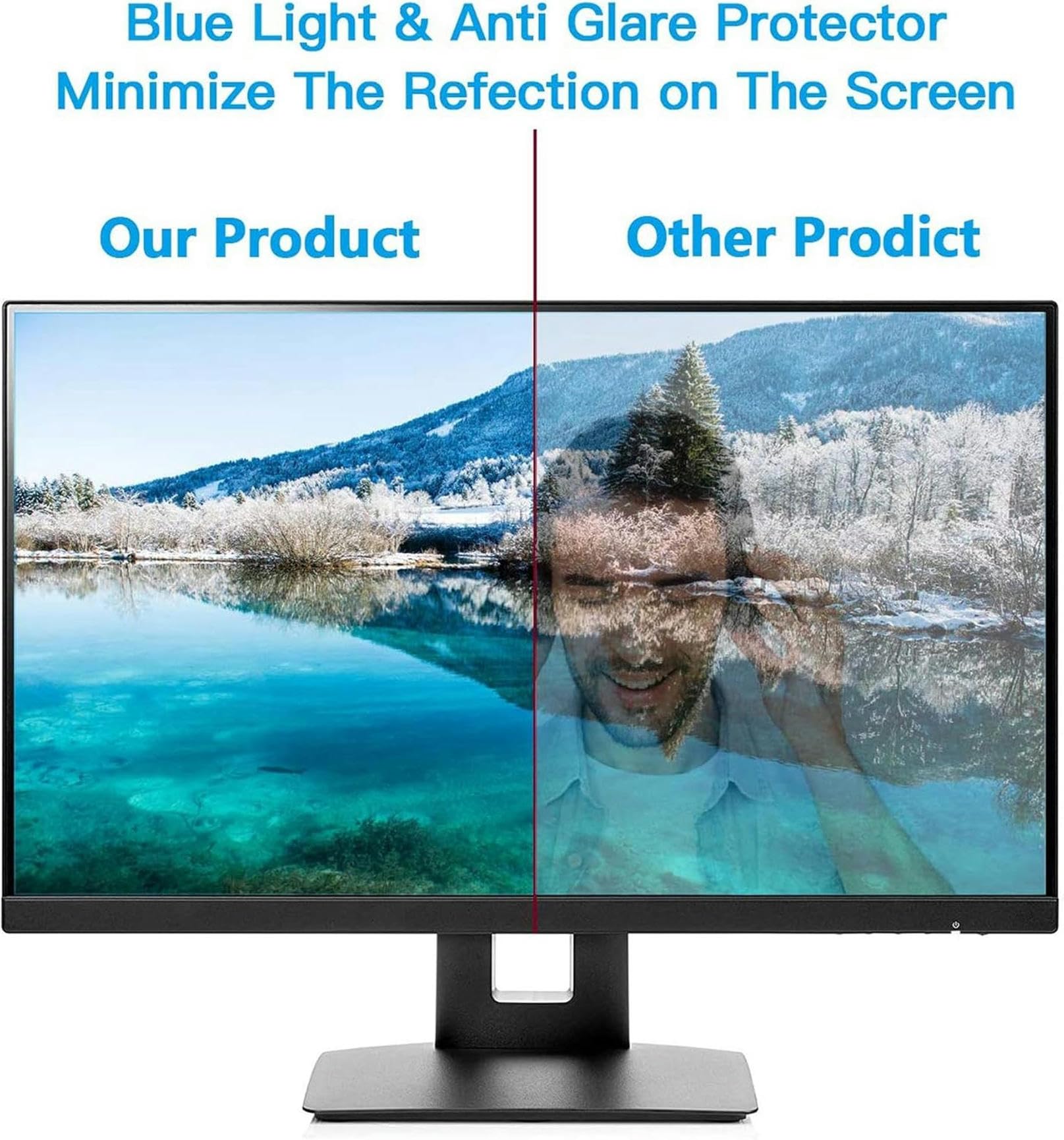 Pellicola Protettiva per Schermo TV Anti Luce Blu da 32 Pollici Pellicola Protettiva Opaca antiriflesso Pellicola Protettiva per Monitor Ultra Trasparente, Tasso antiriflesso Fino al 90%
