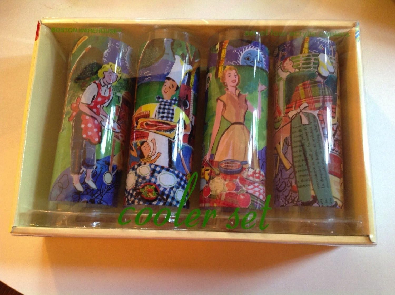 Becky Denny Vintage Retro Barbecue 4 Piece Cooler Set