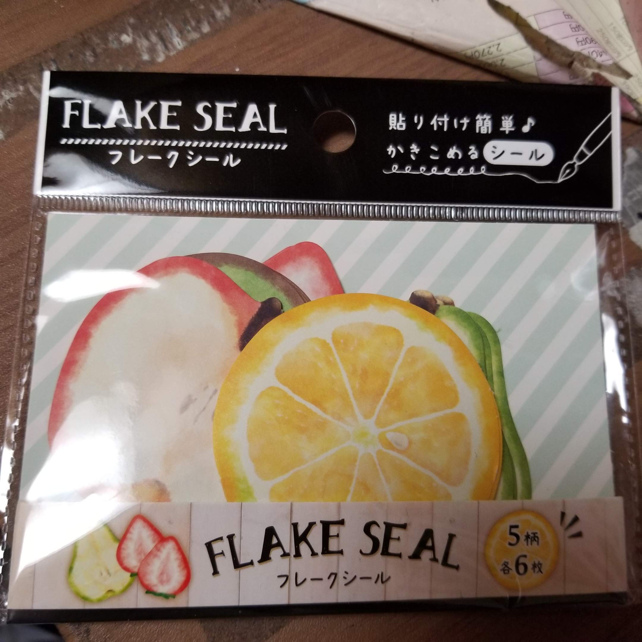 Amazon.co.jp: フルーツ 断面 フレークシール 30枚入り 洋なし イチゴ