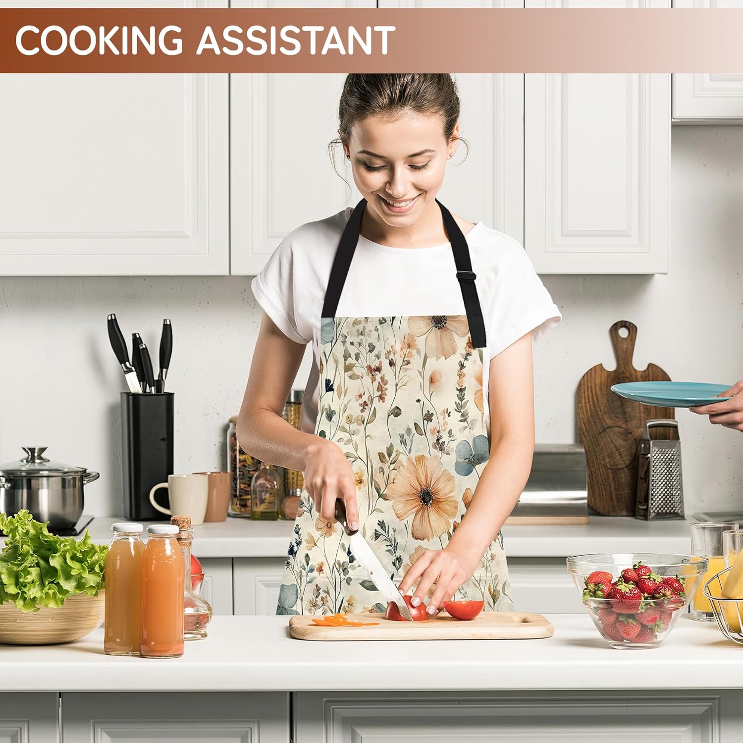 Cooking Apron for Women and Men,Adjustable Chef Bib Apron with 2 Pockets, Water and Oil Resistant for Kitchen Use - Image 6