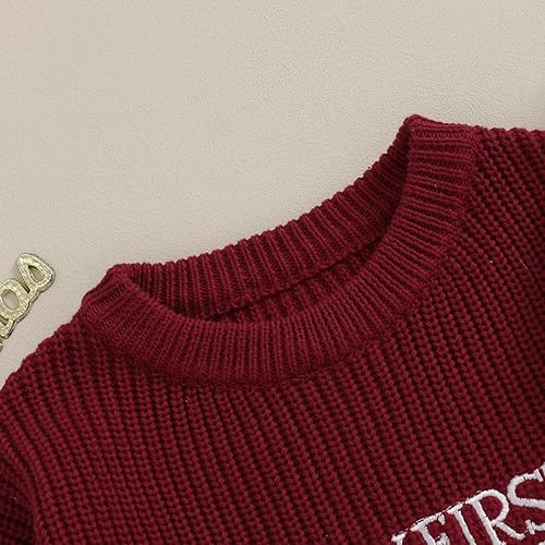 Miniatura 5 de Suéter de Navidad para bebé, suéter de punto de primera Navidad, suéteres gruesos de gran tamaño, suéteres bordados, tops de punto