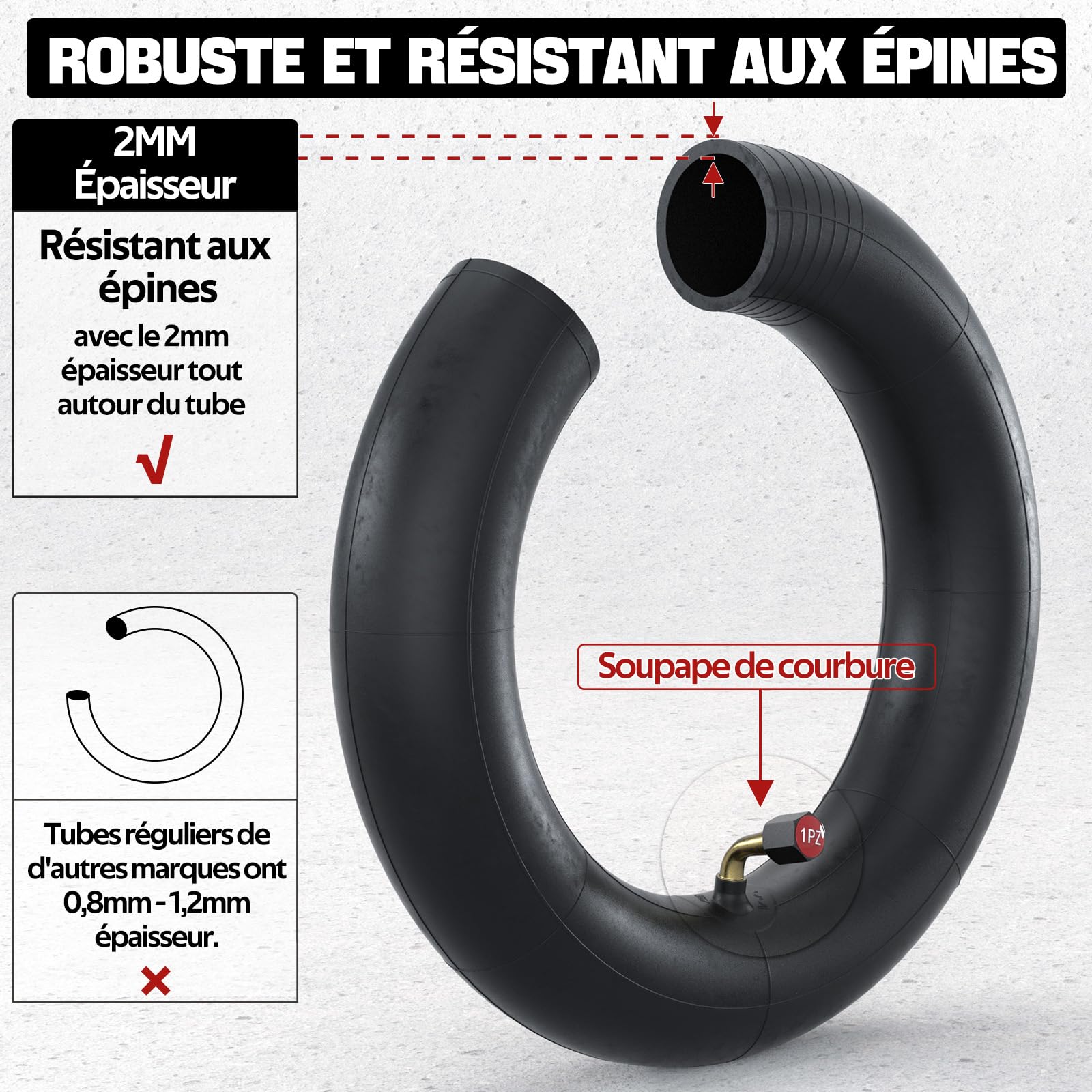 Chambre à Air Et Pneu 10x3.0 Pour Scooter Électrique - Ensemble Remplacement 10 Pouces Tout-Terrain Route, Compatible Kugo M4 Pro