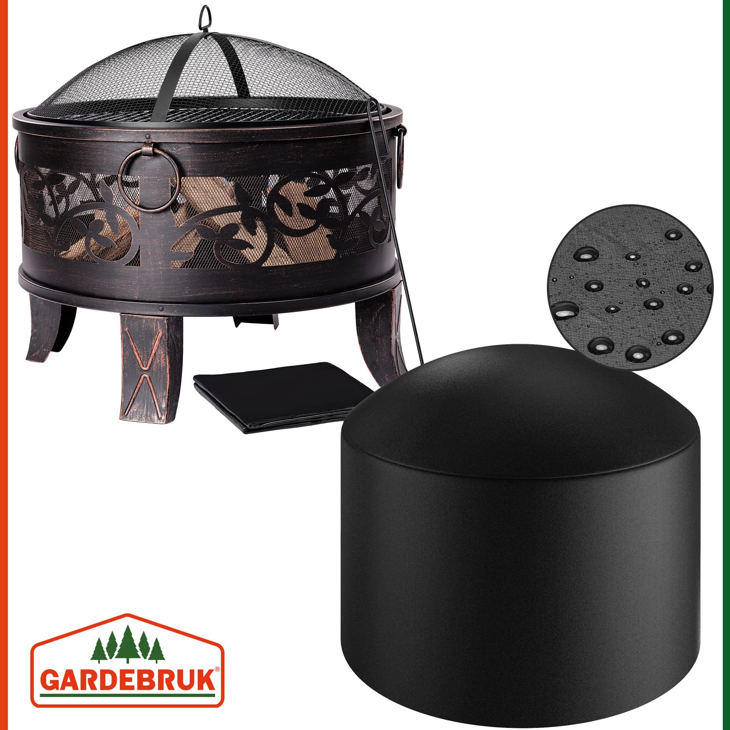 Gardebruk Vuurkorf Rond 67cm - incl. Vonkbeveiliging & Vuurhaak