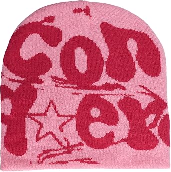 Fashion Knitted Hat Beanie Hip-Hop Street Style Jacquard Cap with Conquer Graphic One Size Fits Most