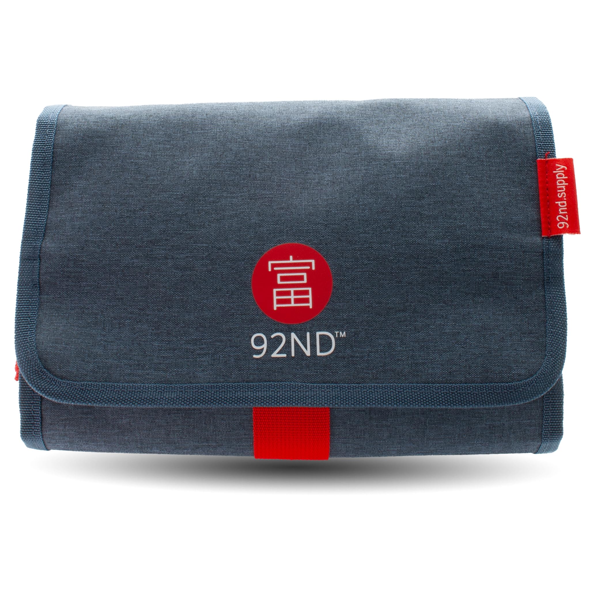 92ND.Supply Washroll - Borsa da toilette da appendere, impermeabile, 4 l, con gancio e scomparto inferiore rimovibile, viaggio e uso quotidiano, colore: blu
