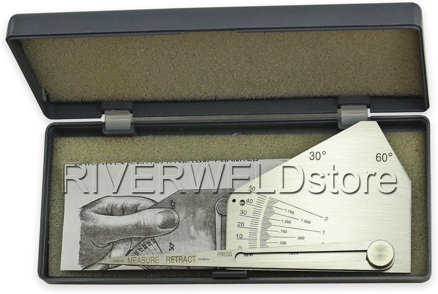 RIVERWELD Skew-T Fillet Weld Gauge Gage Welding Inspection | Checking Angle of Vertical Member Weld Acute Side Obtuse Side