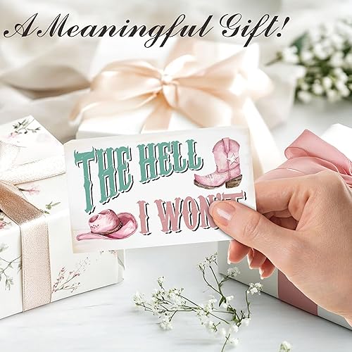 Miniatura 3 de Letrero de madera de Cowgirl Western de madera  4 x 6 pulgadas, placa de madera de pino retro con texto en inglés The Hell I Won't Pine, regalos