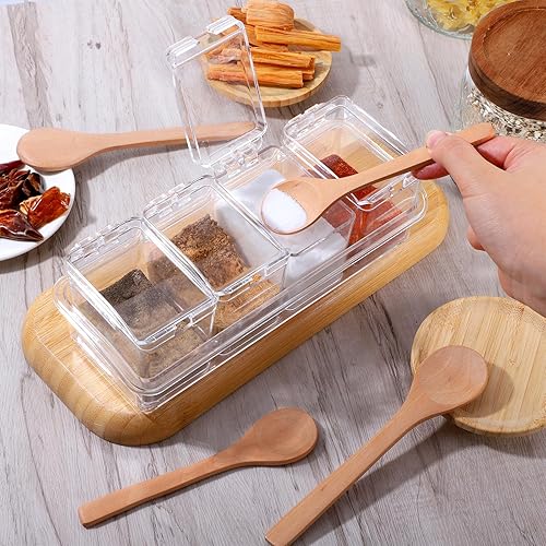 Miniatura 5 de Juego de 12 cucharas de madera, cucharas pequeñas de madera de haya de primera calidad en 3 tamaños (5, 6, 6.7 pulgadas) para cocinar, comer y servir